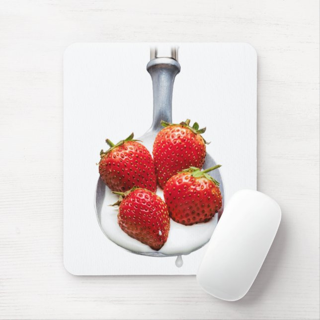 Mousepad Morangos e Creme (Com mouse)