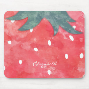 Mousepad Morangos em Aquarela Fofos