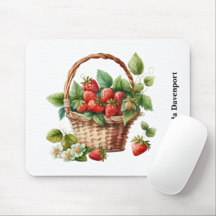 Mousepad Morangos frescos em uma cesta de Wicker