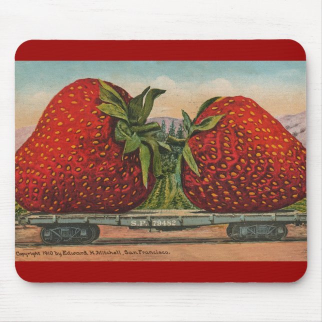 Mousepad Morangos Giant Antiguidade Diversão da Fruta (Frente)