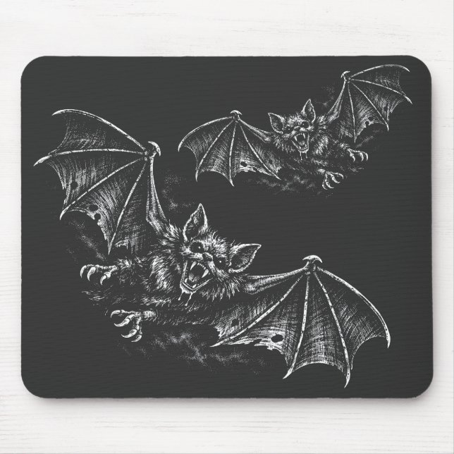 Mousepad Morcego Arremessador - por BurnsInHell (Frente)