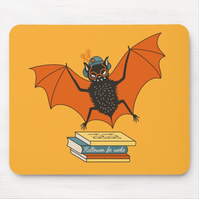 Mousepad Morcego Leitor | Bibliotecário Caprichoso com Livr (Frente)