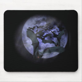 Mousepad Morcegos de Halloween voando em uma noite de lua c