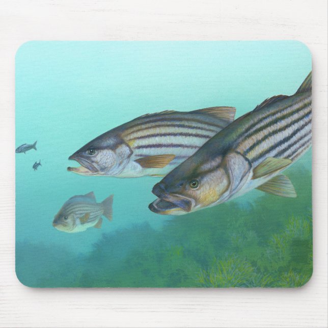 Mousepad Morone atlântico Saxatilis dos peixes do baixo (Frente)