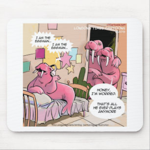Mousepad Morsa Cantora Pais Preocupados Engraçado