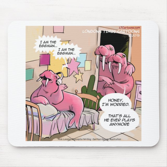 Mousepad Morsa Cantora Pais Preocupados Engraçado (Frente)