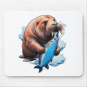 Mousepad Morsa Pescando No Mar