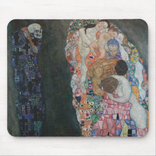 Mousepad Morte e vida de Gustav Klimt Vintage Art Nouveau