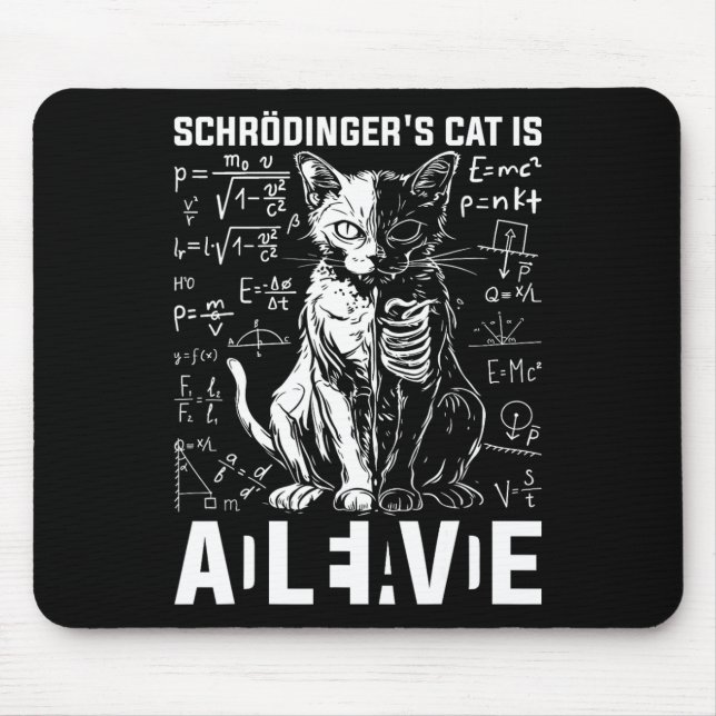 Mousepad Morto de gato e física viva de Schrodinger (Frente)