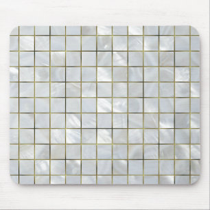 Mousepad Mosaico da madrepérola com grade da folha Dourado