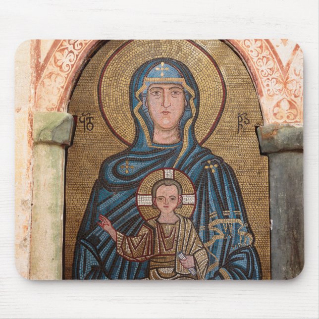 Mousepad Mosaico da Virgem Maria e Jesus (Frente)