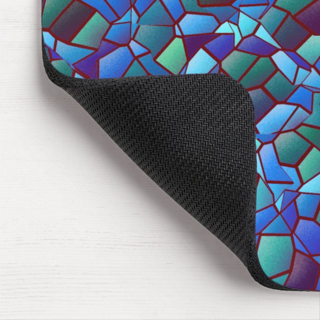 Mousepad Mosaico, de azul lilás fumado ou salgado e verde (Canto)