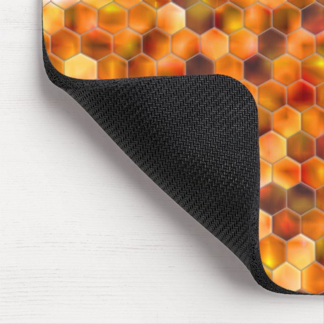 Mousepad Mosaico de hexágonos em pontos em tons avermelhado (Canto)