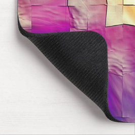 Mousepad Mosaico de textura em amarelo-rosa e mole esculpid