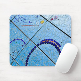 Mousepad Mosaico Espelho Azul abstrato