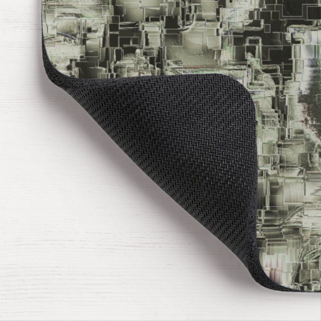 Mousepad mosaico gravado em abstrato em tons de cinza (Canto)