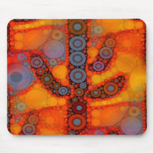 Mousepad Mosaico Laranja Roxo Sudoeste Saguaro Cactus