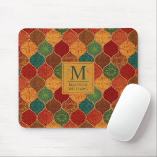 Mousepad Mosaico Marroquino Padrão Geométrico Azteca Sem Co
