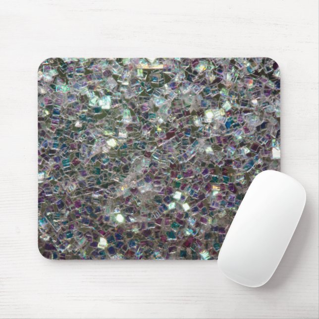 Mousepad Mosaico prateado colorido brilhante (Com mouse)