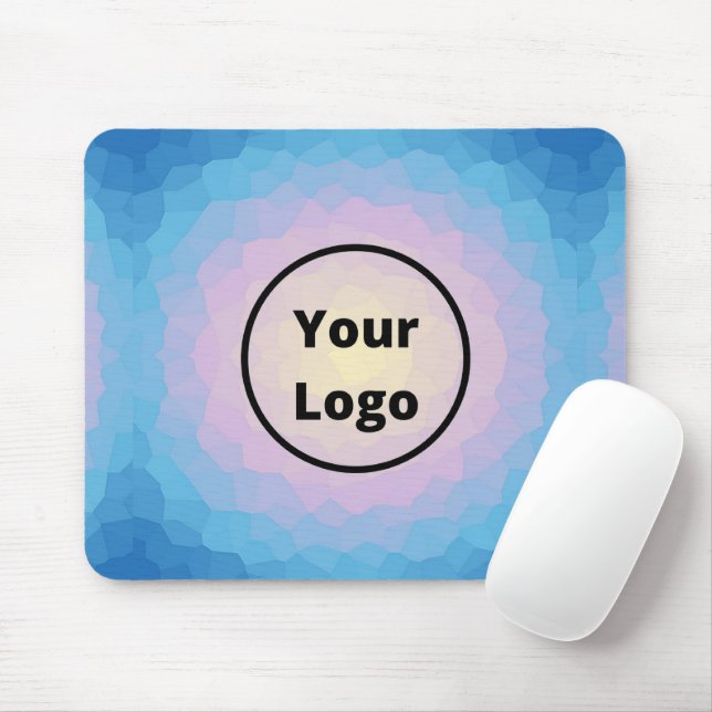 Mousepad Mosaico rosa e azul personalizado (Com mouse)