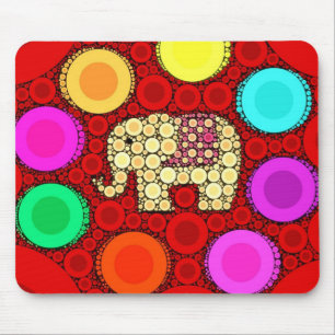 Mousepad Mosaico vermelho Funky dos círculos concêntricos