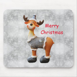 Mousepad Mose de Natal feliz vestindo um chapéu