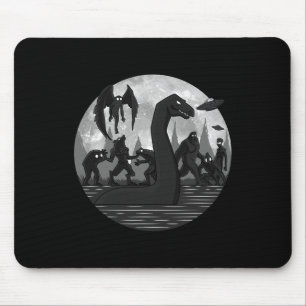 Mousepad Mothman Bigfoot Loch Ness Monster Aliens Ufo Diver