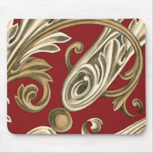 Mousepad Motif Botânico Elegante com Folhagem de Tan