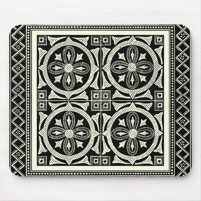 Mousepad Motif de Mandala Preto e Branco pelo Vision Studio (Frente)