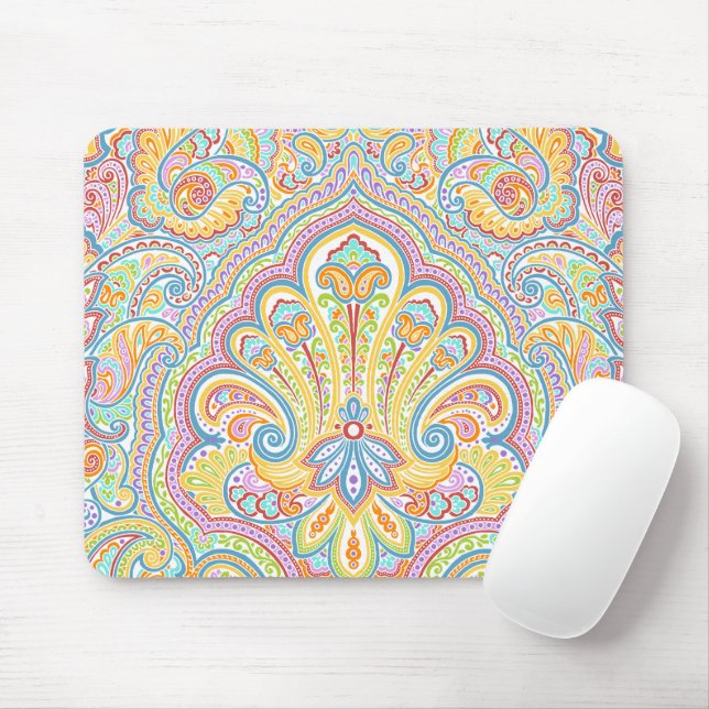 Mousepad Motif Floral Paisley Desenhado À Mão Do ornamentad (Com mouse)