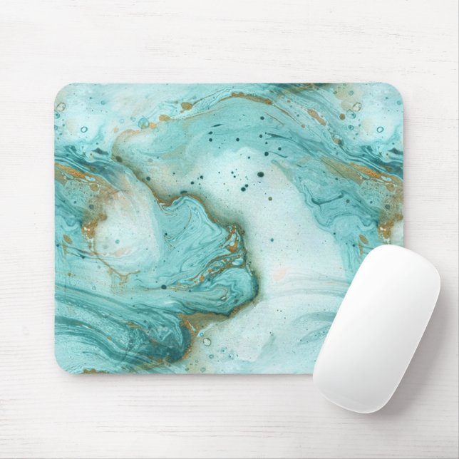 Mousepad Motif Na moda moderno de espirais de mármore único (Com mouse)