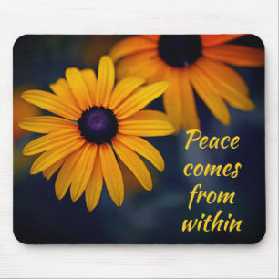 Mousepad Motivação da Flor Susan Garden, Amarelo e Negra
