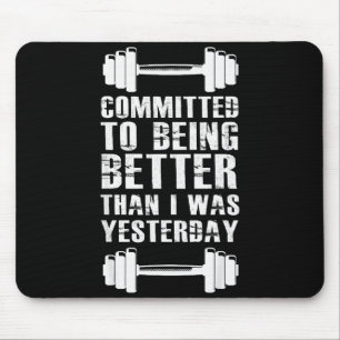 Mousepad Motivação de Fitness para Homens e Mulheres com Fr