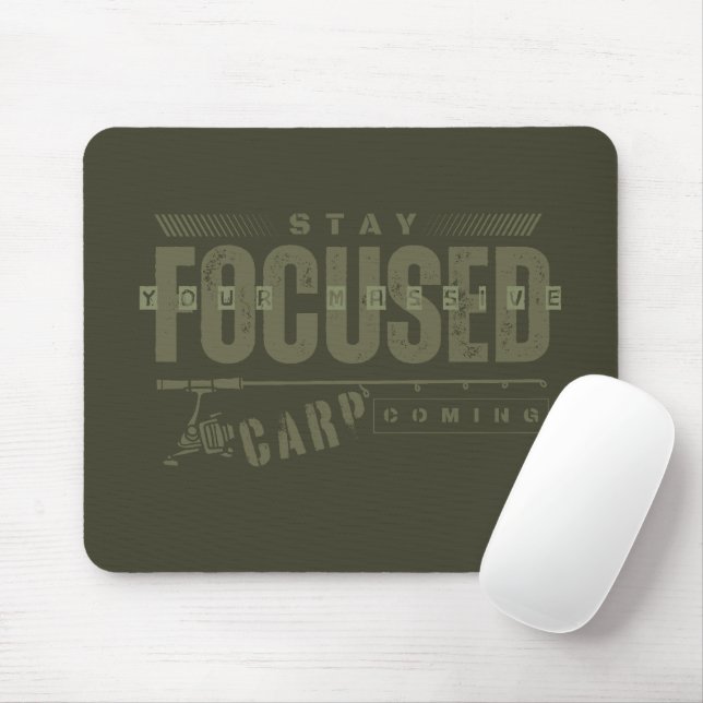 Mousepad Motivação de pesca | Pesca da carpa | Foco (Com mouse)