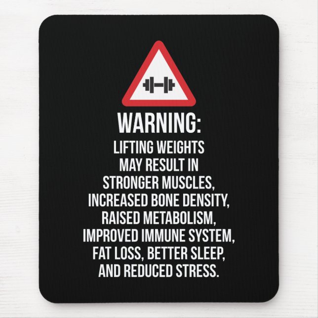 Mousepad Motivação De Workout - AVISO - Benefícios Do Levan (Frente)