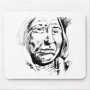 Mousepad Motivação do desenho de tinta principal indiano