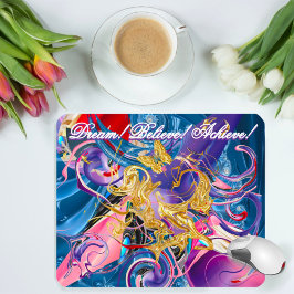 Mousepad Motivação Dourada da borboleta rosa Abstrato lique