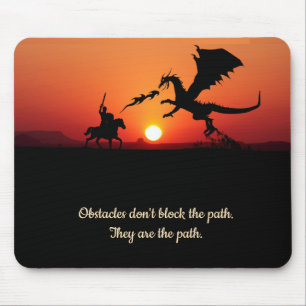 Mousepad Motivação Inspiracional Fantasy Dragon Knight 