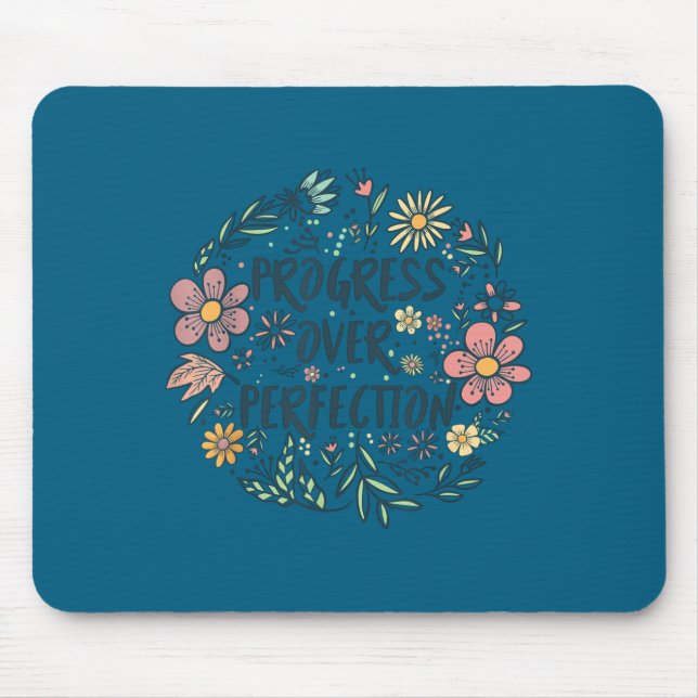 Mousepad Motivational Progress Over Perfection Back To Scho (Frente)