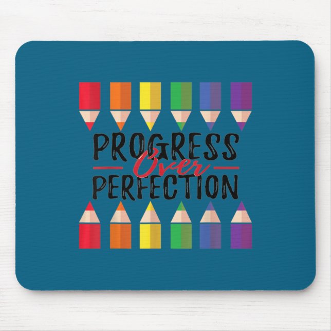 Mousepad Motivational Progress Over Perfection Back To Scho (Frente)