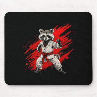 Mousepad Motivo de Guaxinim de Caratê Taekwondo Jiu-Jitsu M
