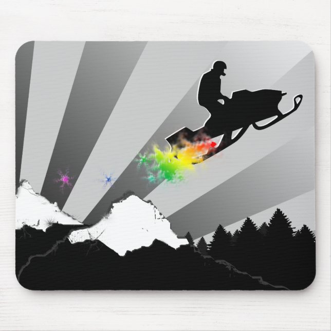 Mousepad moto de neve. trilha de pó. (Frente)