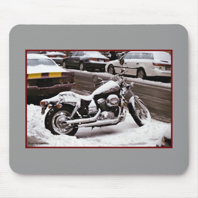 Mousepad Motocicleta no inverno (Frente)