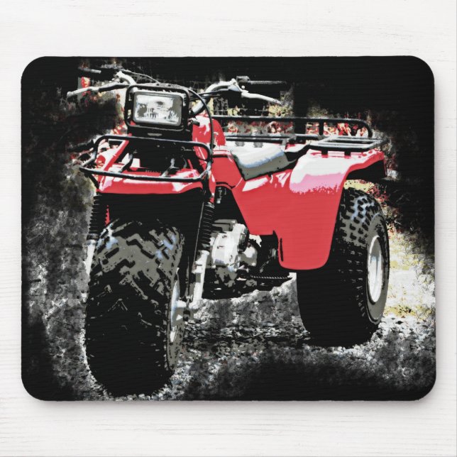 Mousepad Motocicleta Offroad do veículo com rodas vermelho (Frente)