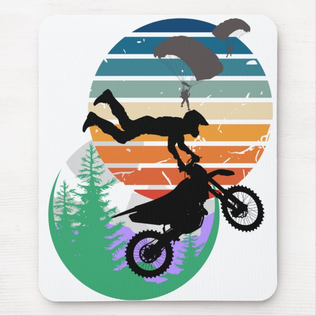 Mousepad Motocicleta, paraquedas e ao ar livre (Frente)