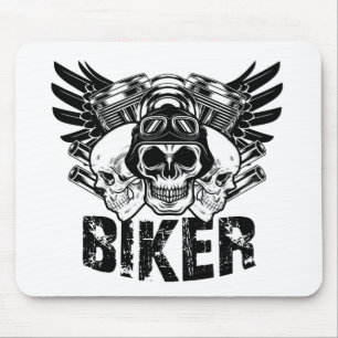Mousepad motociclista do crânio
