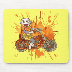 Mousepad Motociclista do macaco da peúga