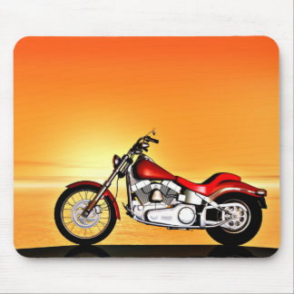 Mousepad Motociclo no pôr do sol