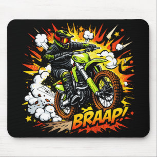 Mousepad Motocross Cômico Piloto de Moto Burst Dirt