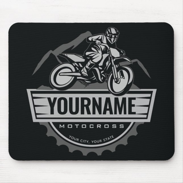 Mousepad Motocross Rider Rider Ringue Personalizada da Corr (Frente)